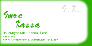 imre kassa business card